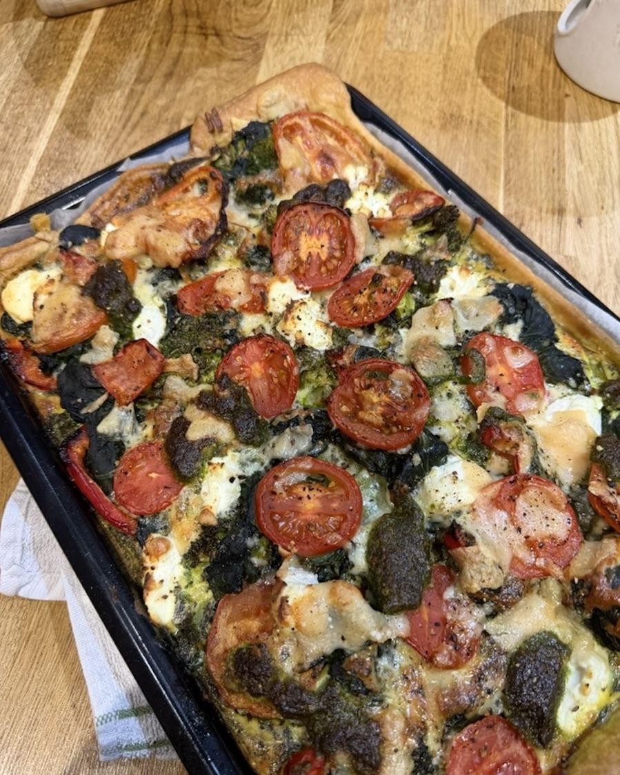 A homemade tray bake fresh from the oven